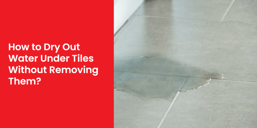 how to dry out water under tiles