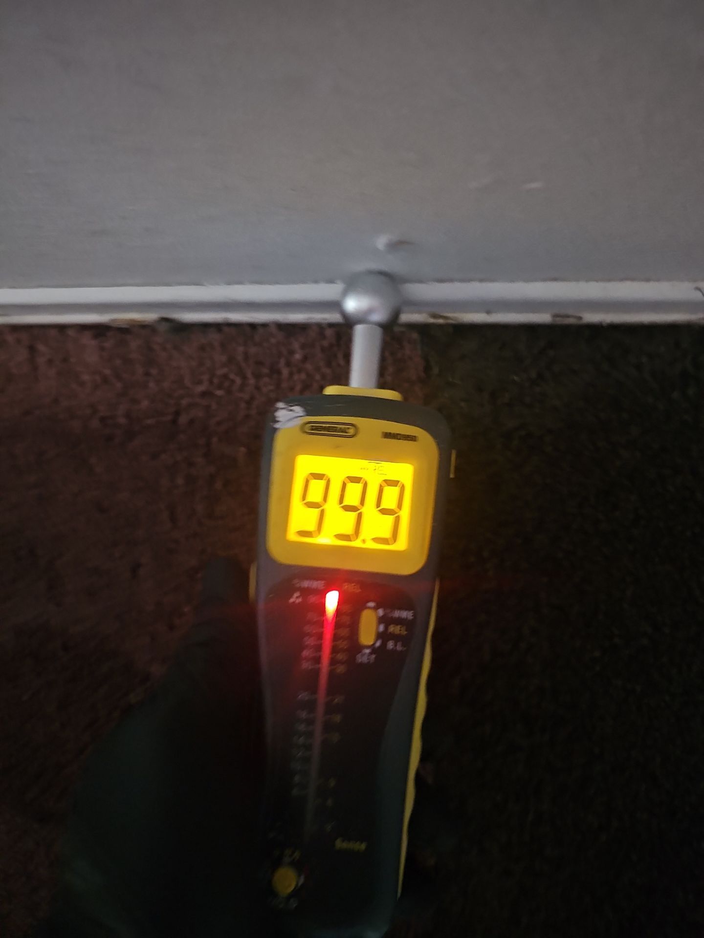 Air mover and dehumidifier set up for structural drying after water damage in Lancaster, CA